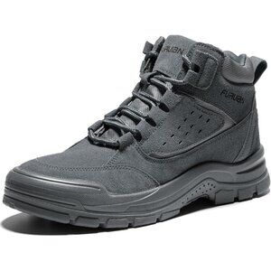 Unisex Black Comfortable Lightweight Slip-Resistant Steel Toe Work Boots